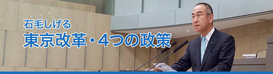 石毛しげる 東京改革・4つの政策